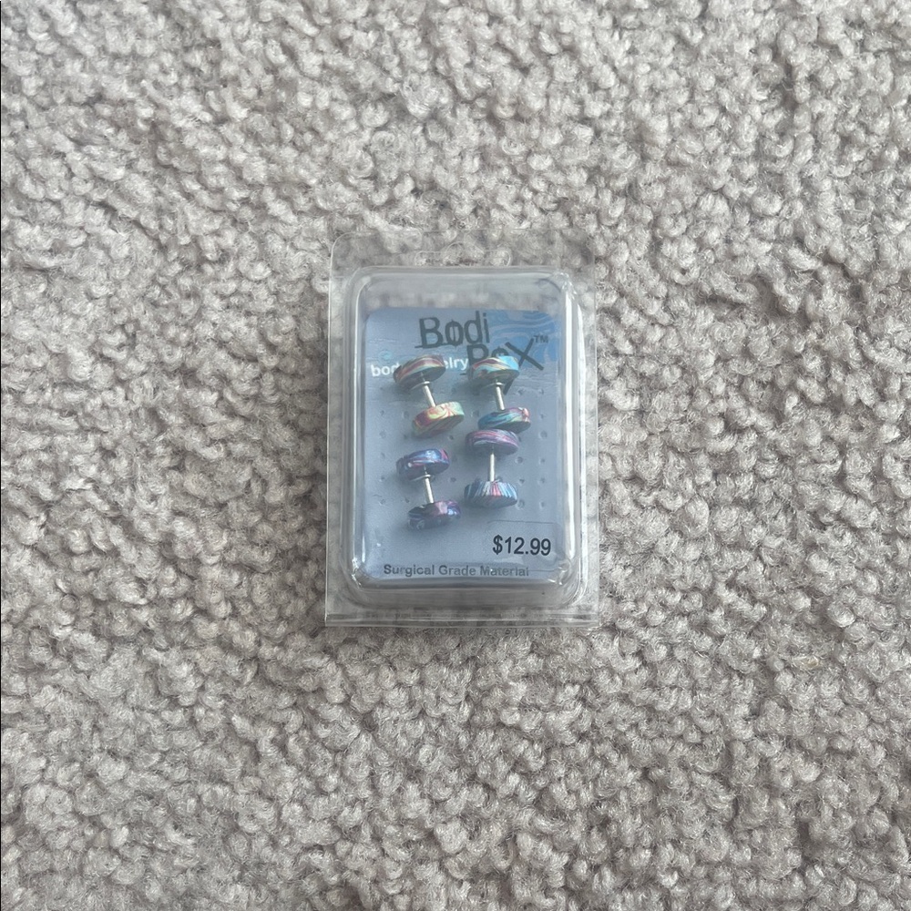 NWT Body Rox Multicolored Faux Plug Earring Set